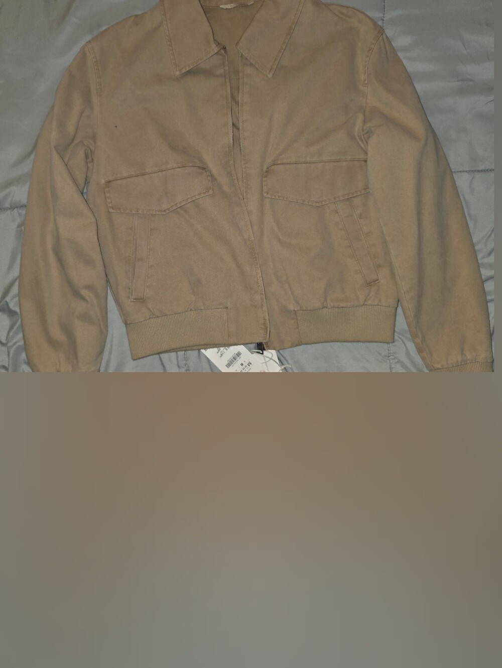 Zara Tan Zip-Front Jacket - NWT